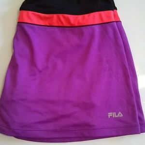 FILA TENNIS SKIRT PURPLE ORANGE BACK ZIPPER size L